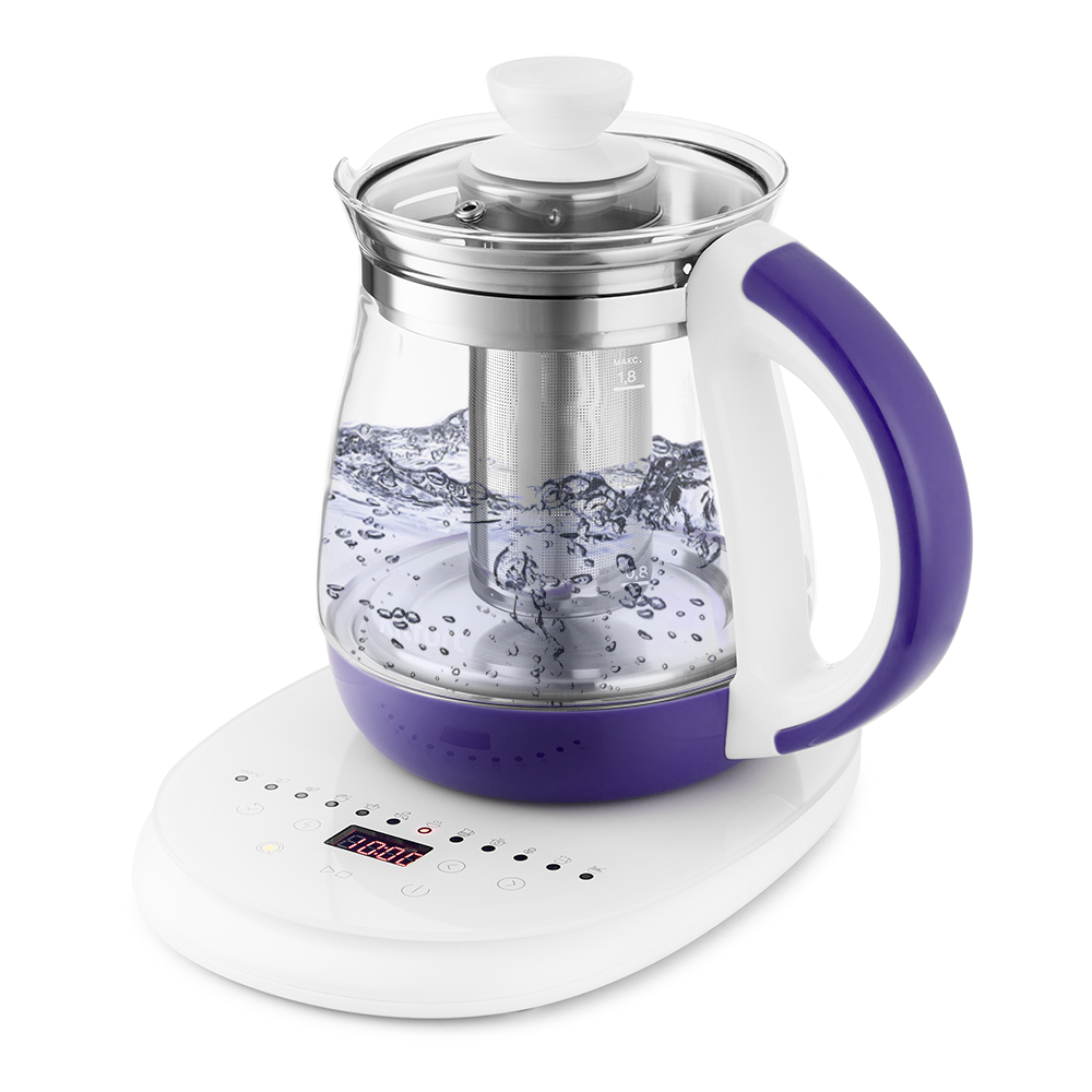 Чайник Kitfort КТ-6130-1, бело-фиолетовый