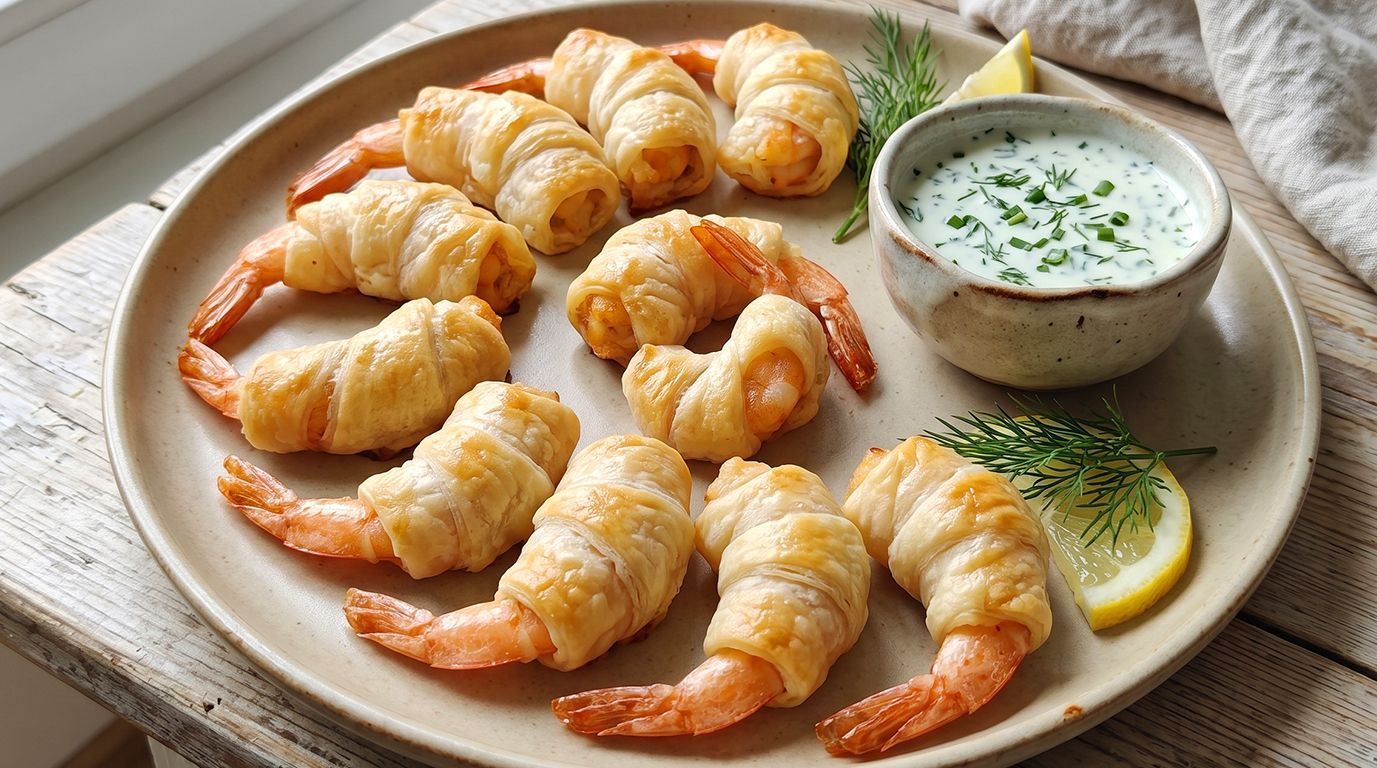 Лепешка роти с креветками