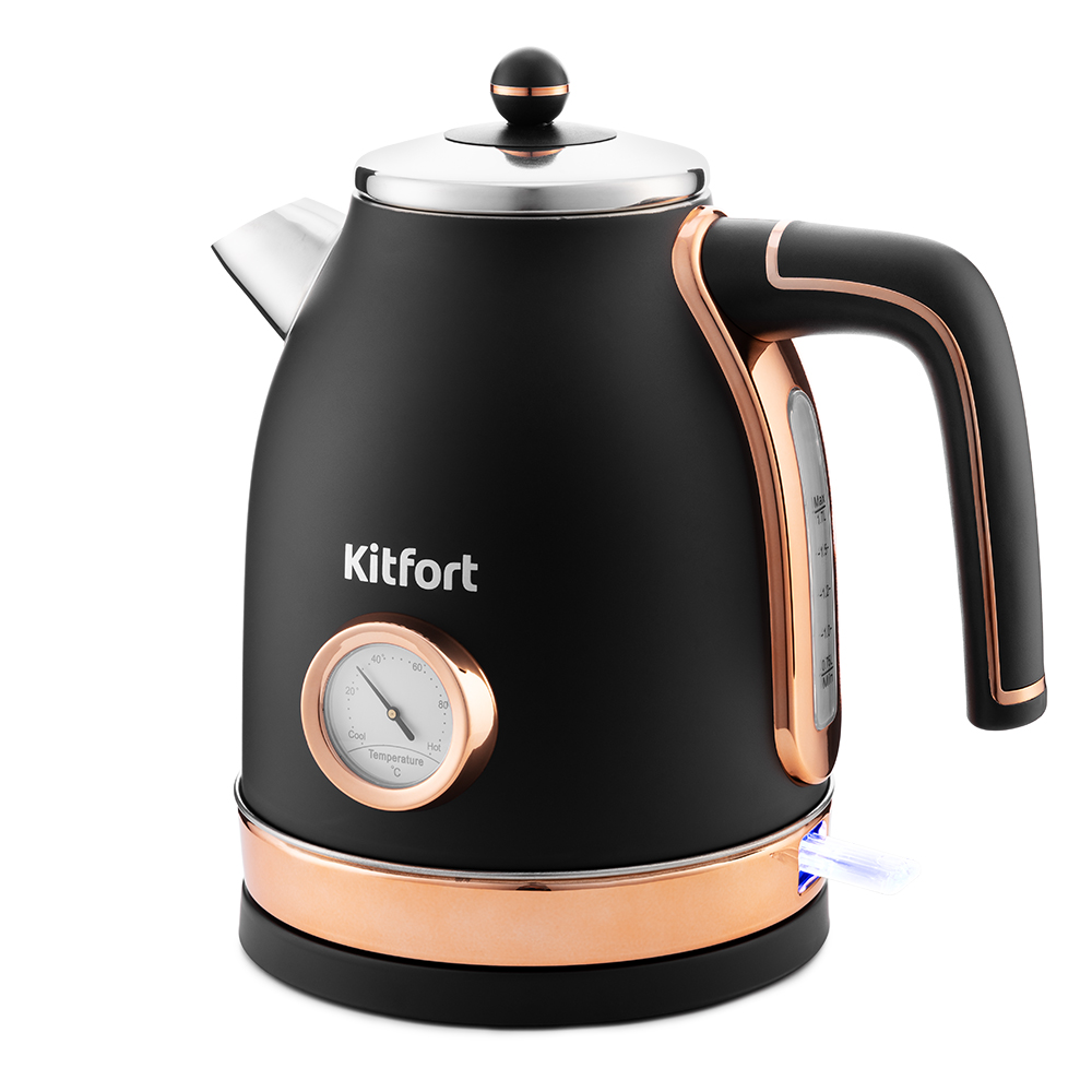 Чайник Kitfort KT-6102-2, чёрный с золотом