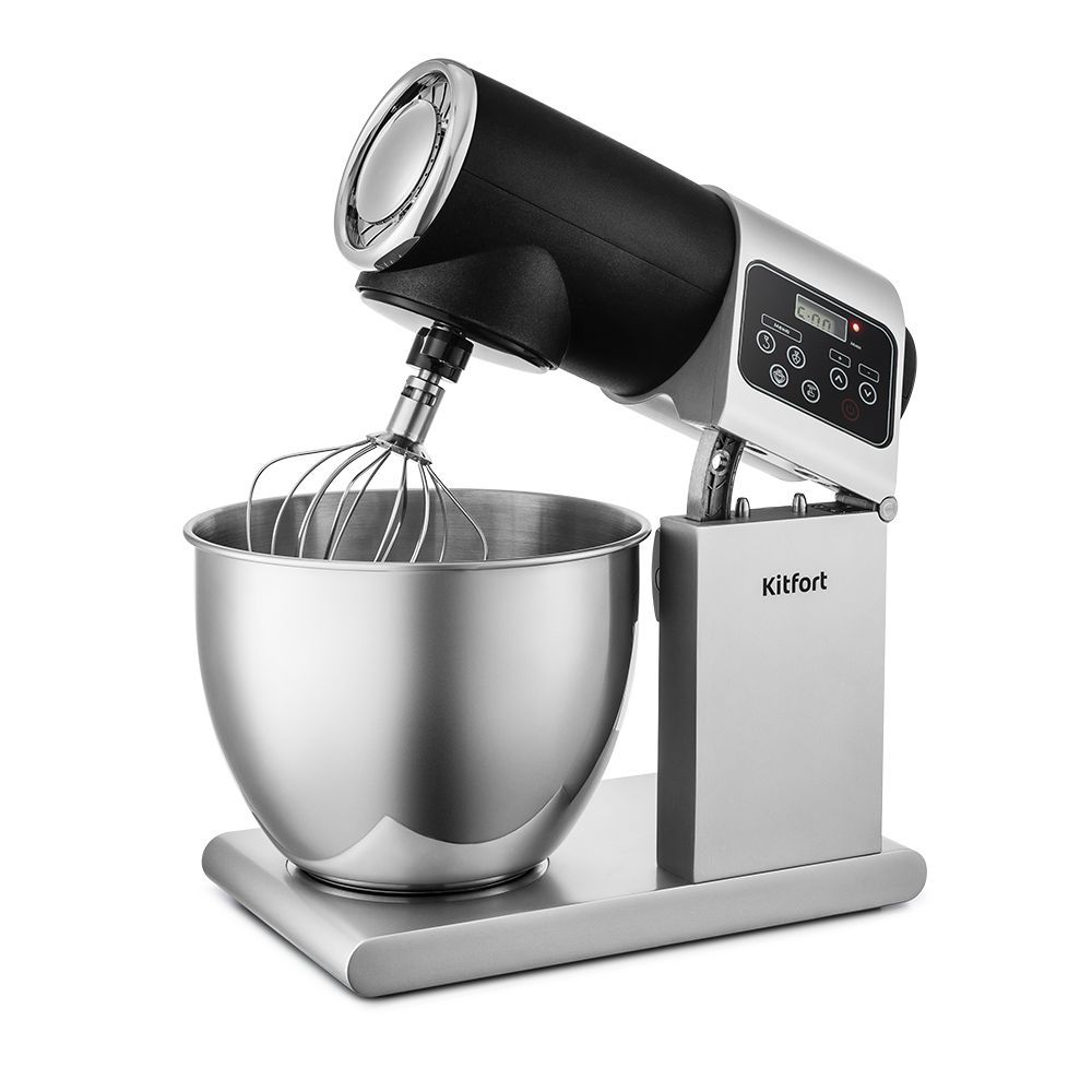 Цельнометаллический планетарный миксер Kitfort КТ-3038-1, чёрный  (уценка)