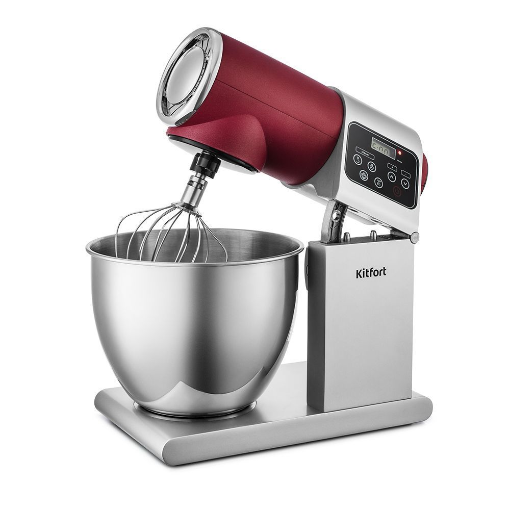 Цельнометаллический планетарный миксер Kitfort КТ-3038-3, красный (уценка)