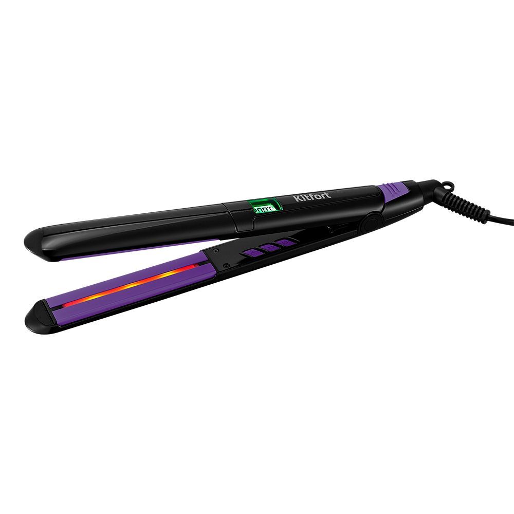 Выпрямитель для волос Kitfort КТ-3226-1, черно-фиолетовый