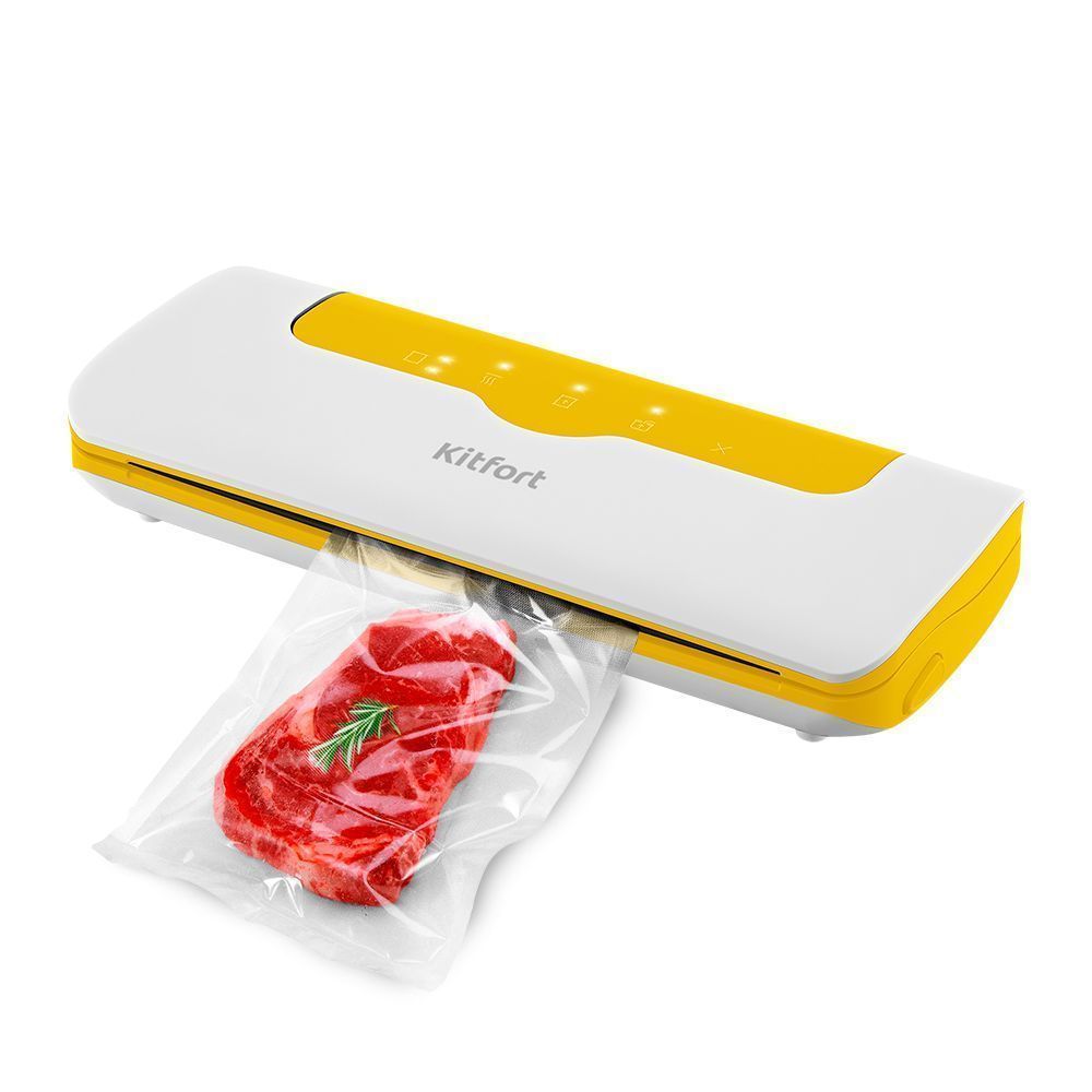 Вакууматор Kitfort КТ-1536-3, бело-жёлтый (уценка)