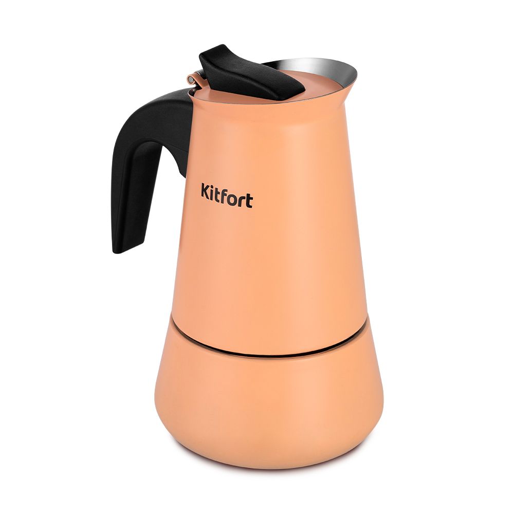 Кофеварка гейзерная Kitfort КТ-7148-2, персиковая