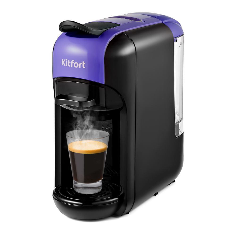 Кофеварка «3 в 1» Kitfort КТ-7105-1, чёрно-фиолетовая