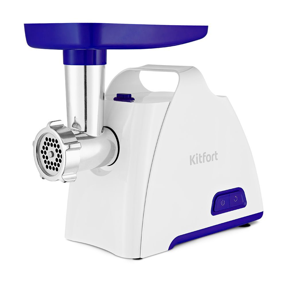 Мясорубка Kitfort КТ-2112-1, бело-синяя (уценка)