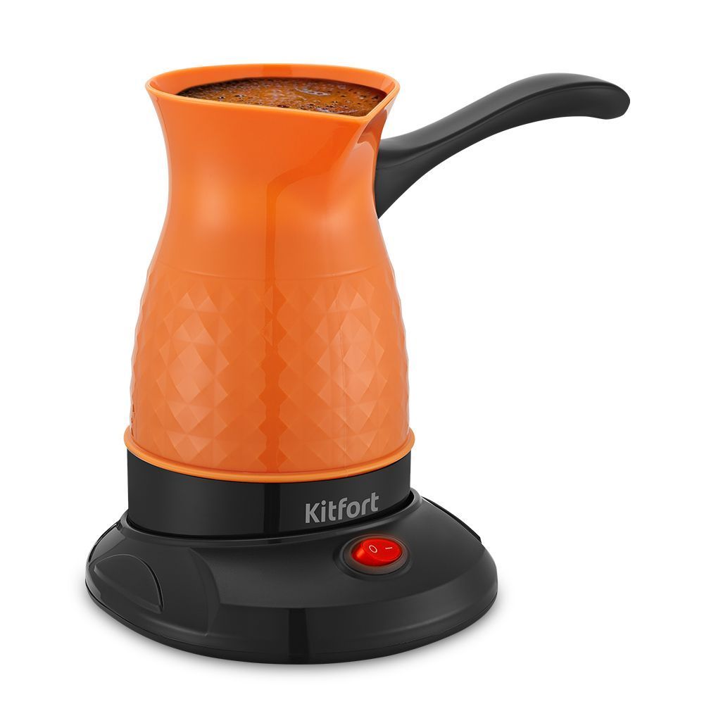 Электрическая турка Kitfort КТ-7130-2, чёрно-оранжевая (уценка)