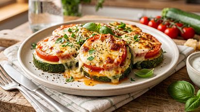 Кабачки с помидорами и сыром