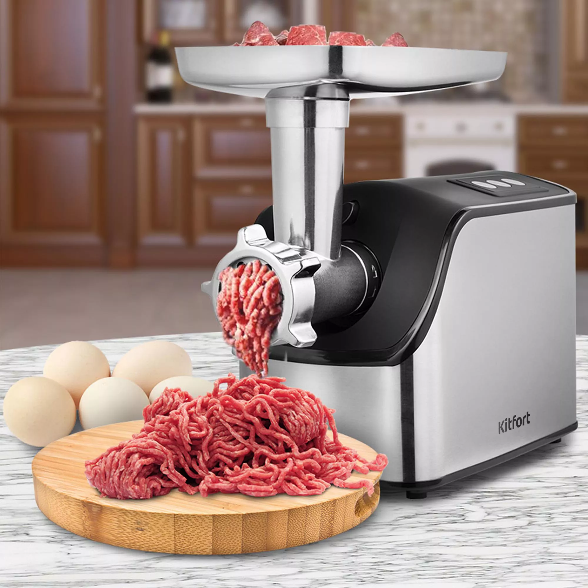 Электрическая мясорубка Kitfort KT-2104 с овощерезкой купить по цене 9 ...