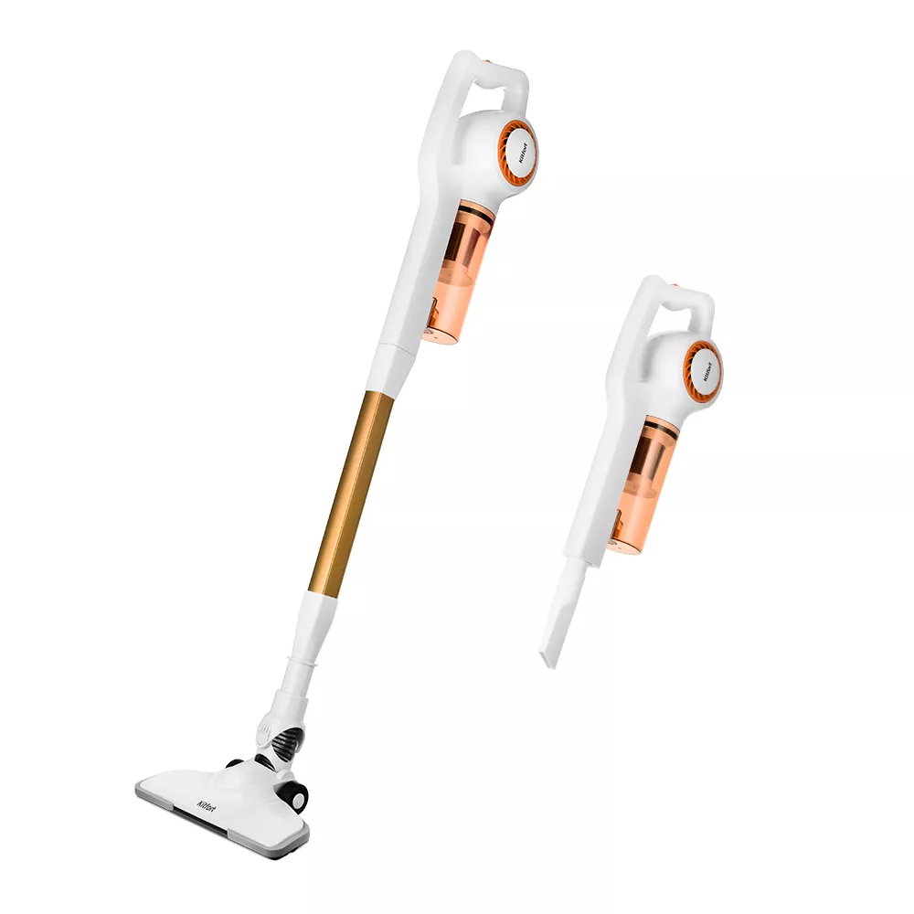 Вертикальный пылесос Kitfort КТ-5105-3, бело-оранжевый купить по цене 4 790 ₽: отзывы, фото, характеристики