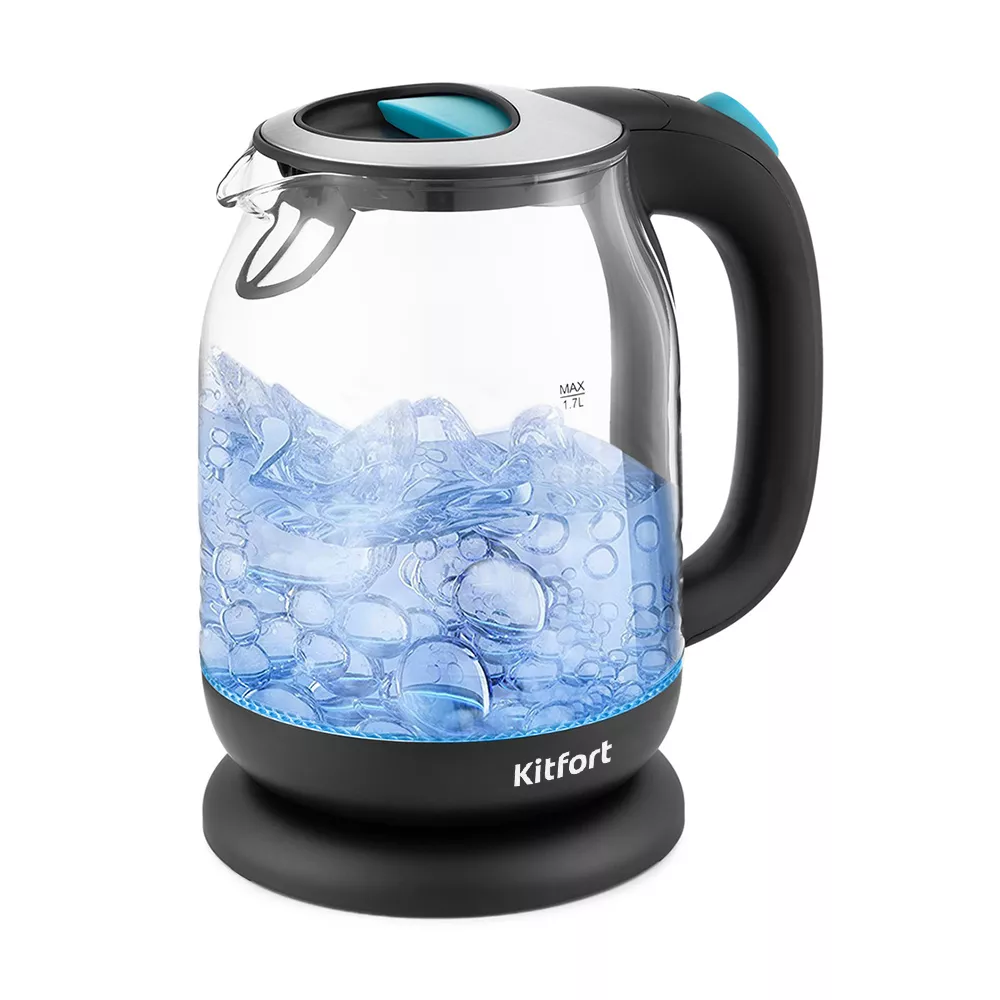 Голубой чайник Kitfort KT-654-1 с подсветкой воды купить по цене 1 390 ₽: отзывы, фото, характеристики, руководство